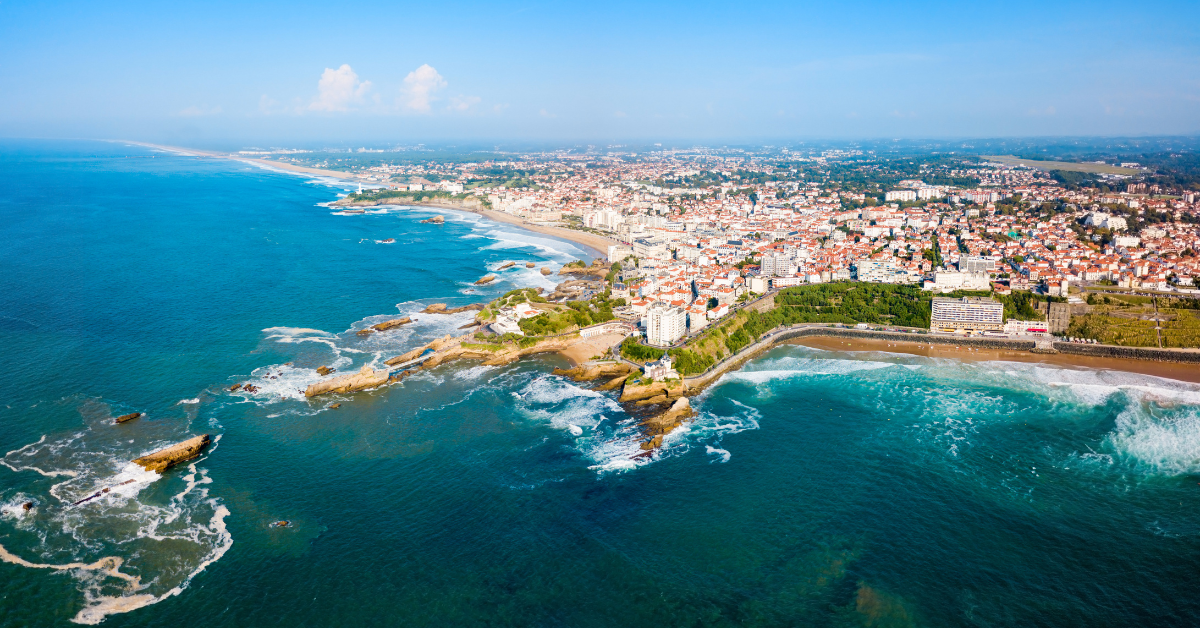 Aerial view of Biarritz and the Bay of Biscay
